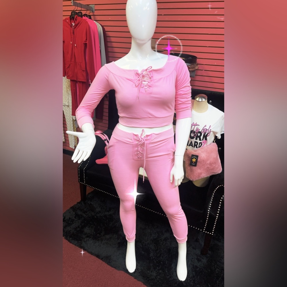 Two piece light pink suit